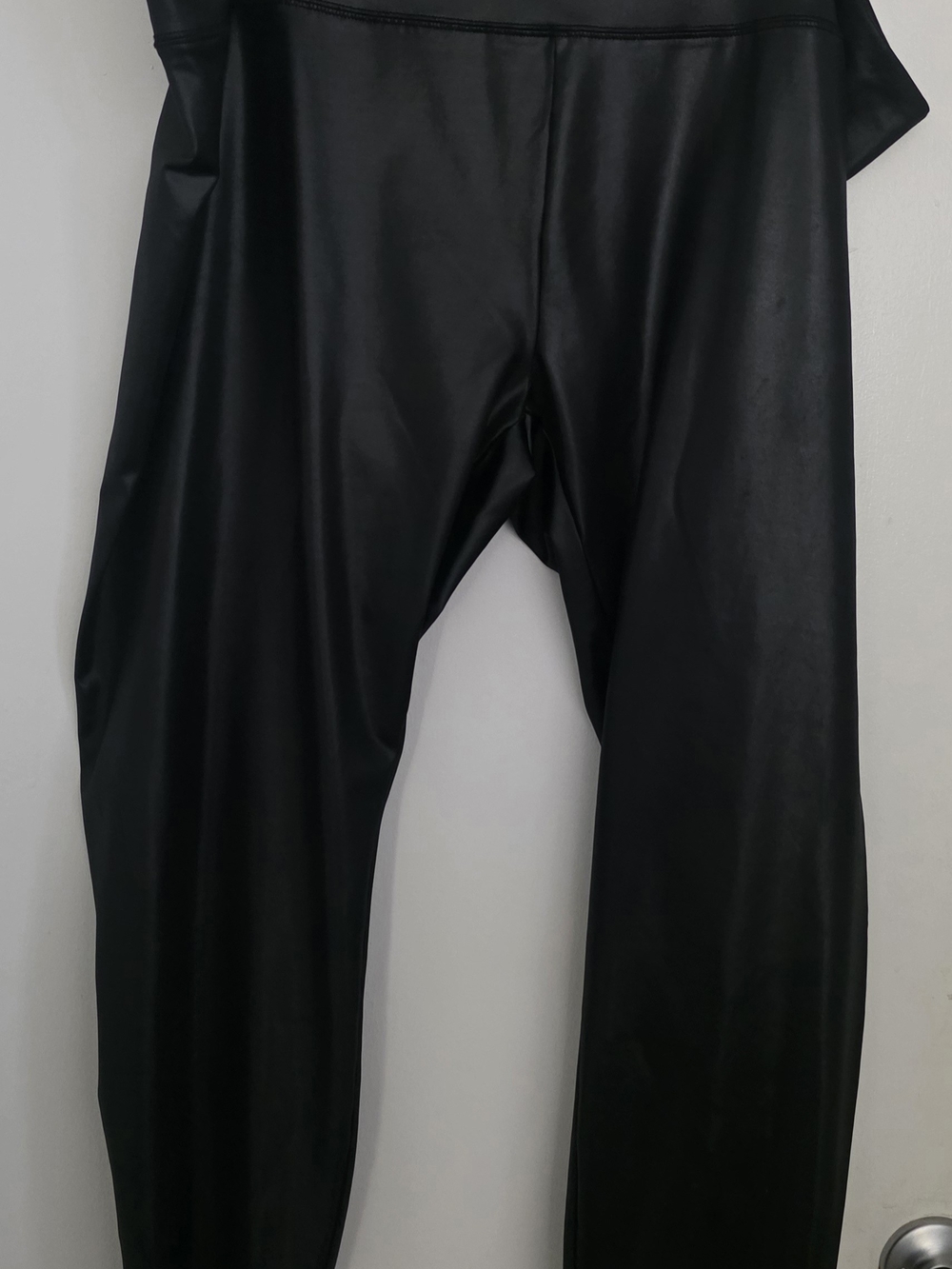 Women's Black Faux-Leather Pants